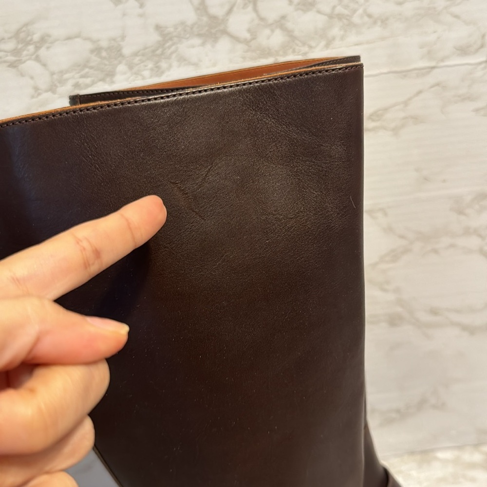 Coach ladies dark chocolate brown tall Brynn Riding leather Boots size 10 B - Picture 7 of 13